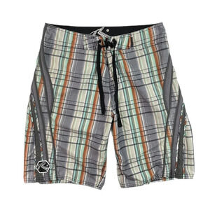 SH289 Mens RUSTY Surfboards Brand Plaid Summer Board Shorts 32